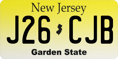 NJ license plate J26CJB