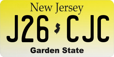 NJ license plate J26CJC
