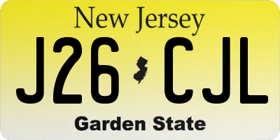 NJ license plate J26CJL