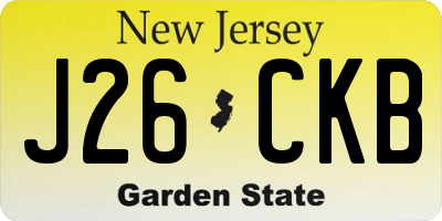 NJ license plate J26CKB