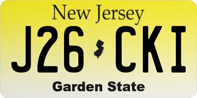 NJ license plate J26CKI