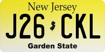 NJ license plate J26CKL