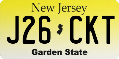 NJ license plate J26CKT