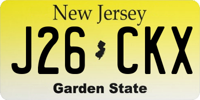 NJ license plate J26CKX