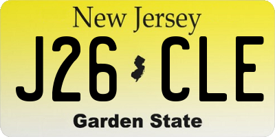 NJ license plate J26CLE