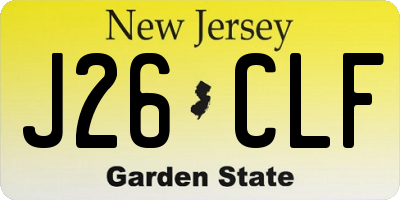 NJ license plate J26CLF