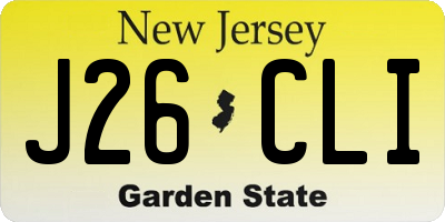 NJ license plate J26CLI
