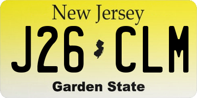 NJ license plate J26CLM