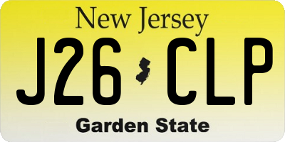 NJ license plate J26CLP