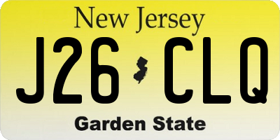 NJ license plate J26CLQ