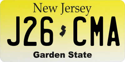 NJ license plate J26CMA