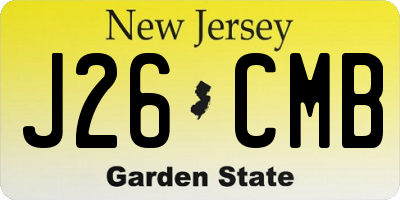 NJ license plate J26CMB