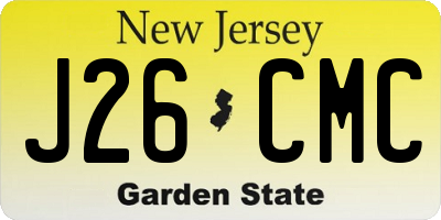 NJ license plate J26CMC