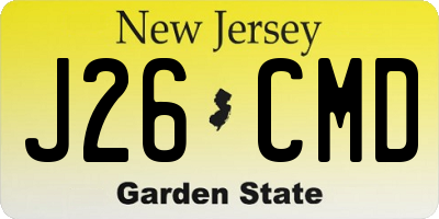 NJ license plate J26CMD