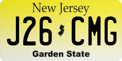 NJ license plate J26CMG