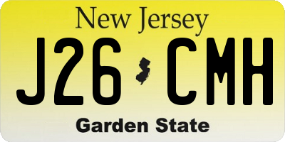 NJ license plate J26CMH