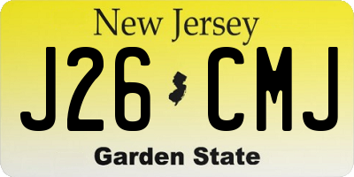 NJ license plate J26CMJ