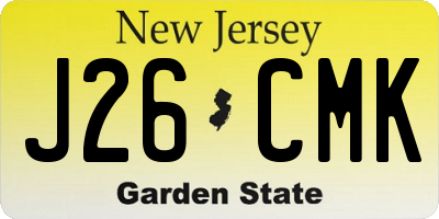 NJ license plate J26CMK