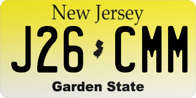 NJ license plate J26CMM
