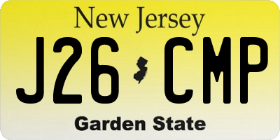 NJ license plate J26CMP