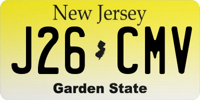 NJ license plate J26CMV