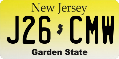 NJ license plate J26CMW
