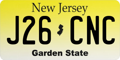 NJ license plate J26CNC