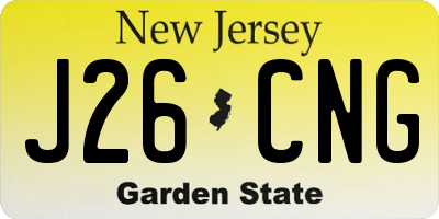 NJ license plate J26CNG