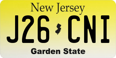 NJ license plate J26CNI