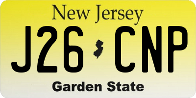 NJ license plate J26CNP
