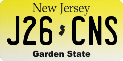 NJ license plate J26CNS