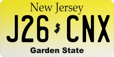 NJ license plate J26CNX