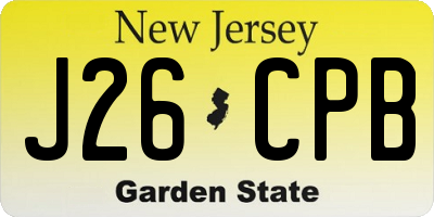 NJ license plate J26CPB
