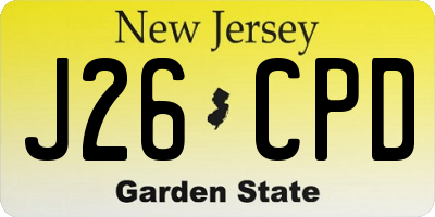 NJ license plate J26CPD