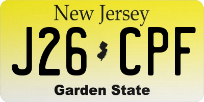 NJ license plate J26CPF