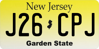 NJ license plate J26CPJ