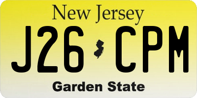 NJ license plate J26CPM