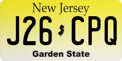 NJ license plate J26CPQ