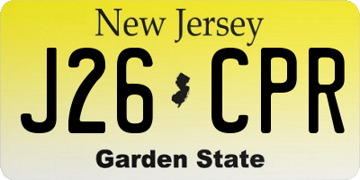 NJ license plate J26CPR