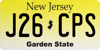 NJ license plate J26CPS