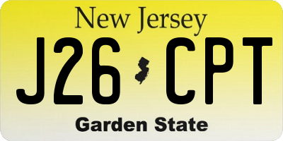 NJ license plate J26CPT