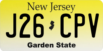 NJ license plate J26CPV