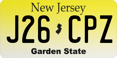 NJ license plate J26CPZ