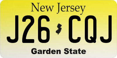 NJ license plate J26CQJ