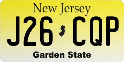 NJ license plate J26CQP