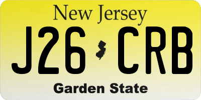 NJ license plate J26CRB