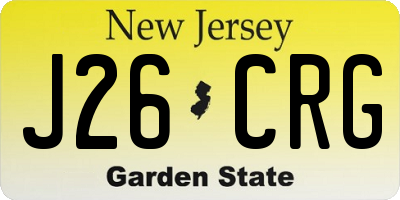NJ license plate J26CRG