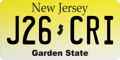 NJ license plate J26CRI