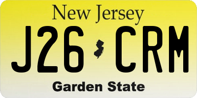 NJ license plate J26CRM