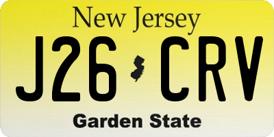 NJ license plate J26CRV
